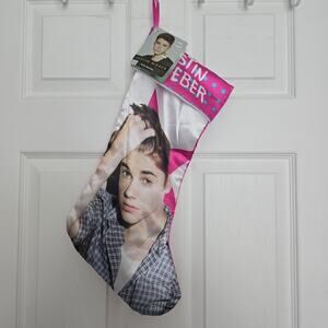 2013 Justin Bieber satin Christmas stocking NWT